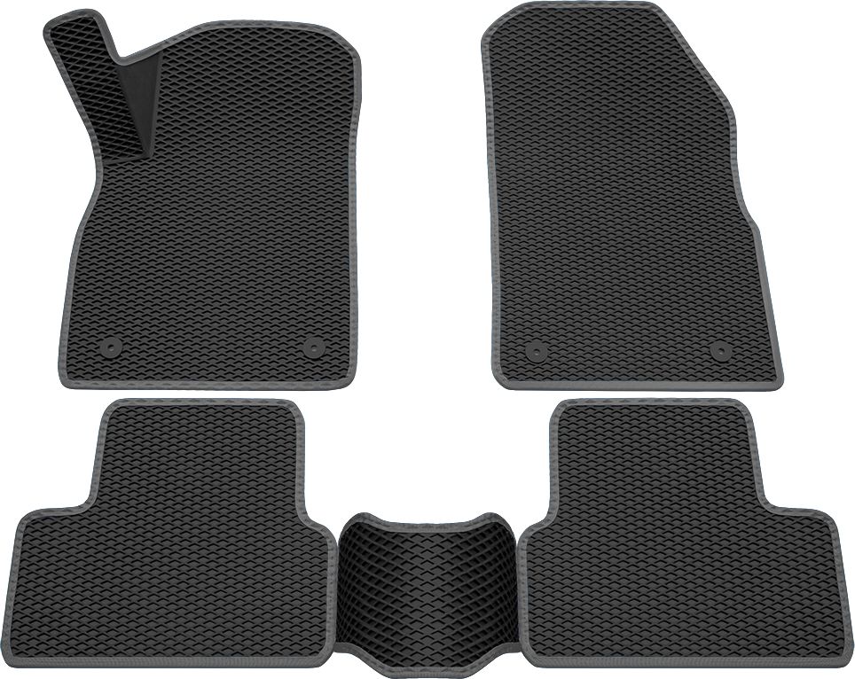 Коврики Rezkon 3D EVA ромб резиновые для салона Opel Astra J 2009-2016 Серый кант. Артикул 9226010102