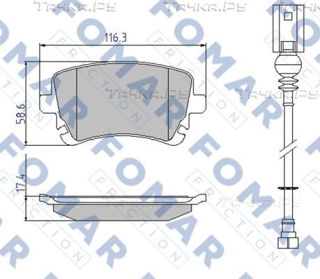 Тормозные колодки Fomar. Артикул FO 936681