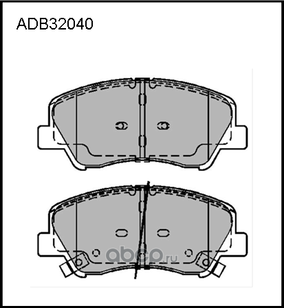 Колодки тормозные HYUNDAI Solaris (11-) KIA Rio (11-) передние (4шт.) ALLIED NIP (Allied Nippon). Артикул ADB32040HD