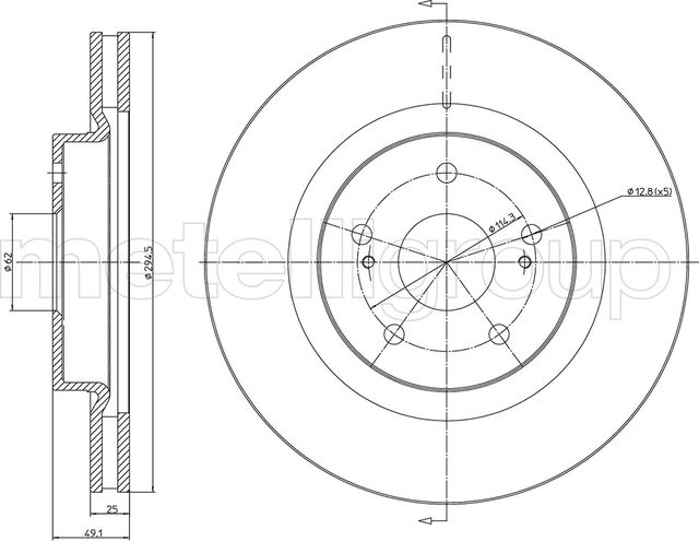 Тормозной диск Metelli. Артикул 23-0966C