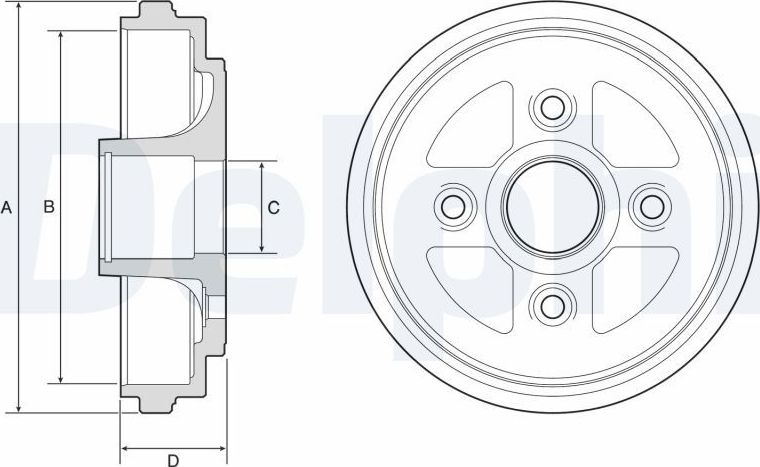 Тормозной барабан Delphi. Артикул BF602