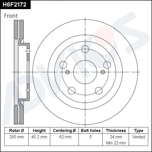 Тормозной диск Advics. Артикул H6F2172