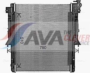 Радиатор охлаждения двигателя AVA для Fiat Fullback I 2016-2025. Артикул MT2280