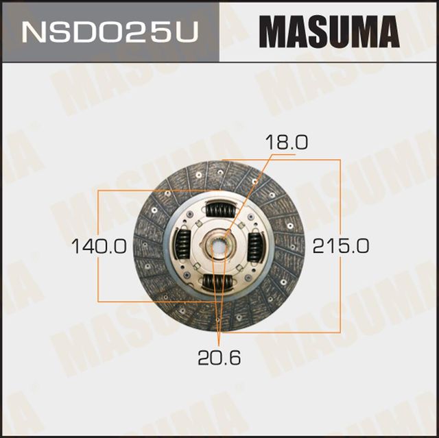 Диск сцепления MASUMA 215*140*18*20.6 (1/10) Masuma. Артикул NSD025U