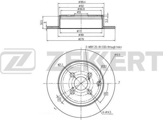 Тормозной диск Zekkert. Артикул BS-6215