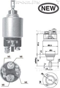 Втягивающее реле стартера Magneti Marelli для BMW 3 IV (E46) 1998-2000. Артикул 940113050555