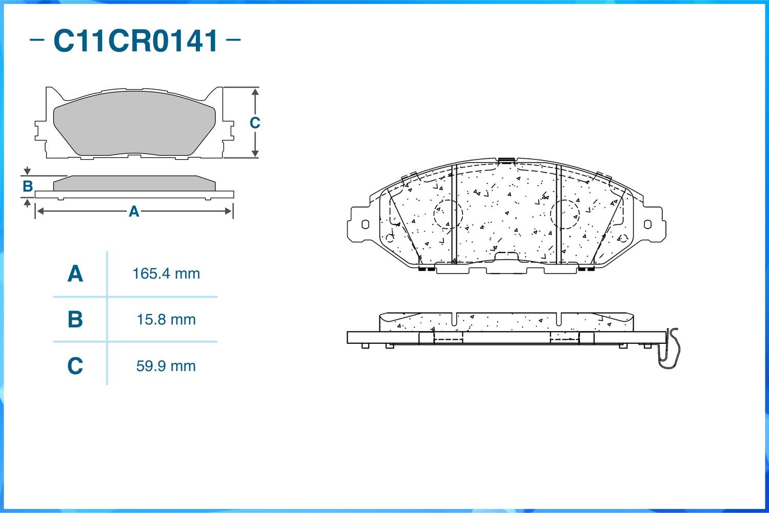 Колодки тормозные передние (Low Metallic) (Cworks). Артикул C11CR0141