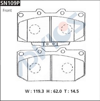 Тормозные колодки Advics. Артикул SN109P
