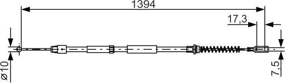 Трос ручника (тросик ручного тормоза) Bosch. Артикул 1 987 482 033