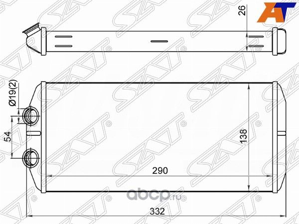 Радиатор отопителя салона CITROEN BERLINGO 08-PEUGEOT PARTNER 08- (SAT). Артикул ST870002