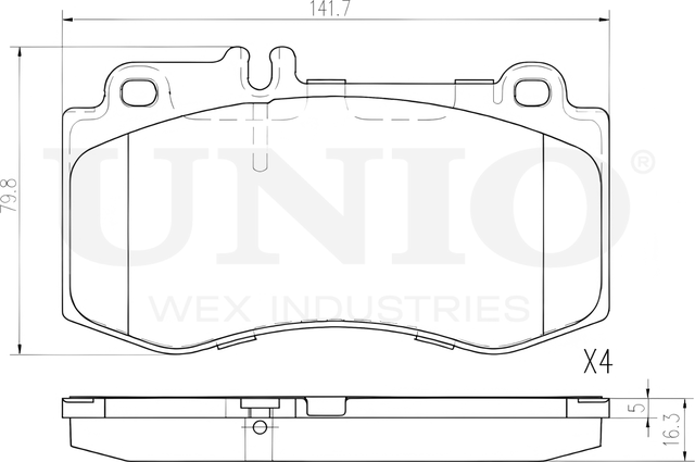 Колодки тормозные дисковые, комплект (Unio). Артикул BRP-20149