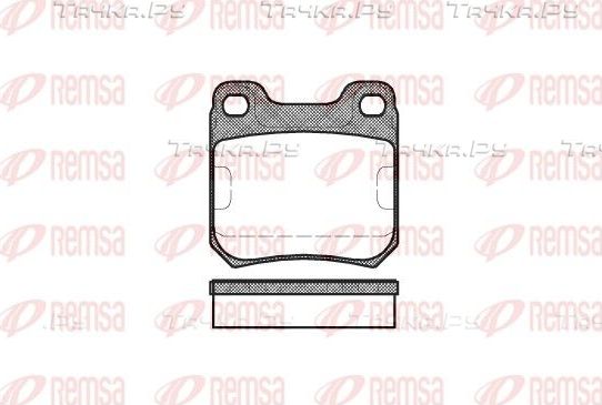Тормозные колодки Remsa задние для Ford Sierra I 1982-1986. Артикул 0239.00