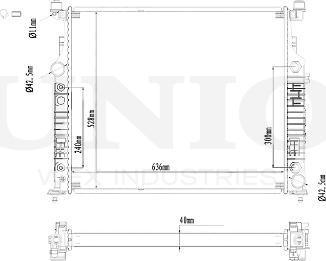 Радиатор двигателя (Unio). Артикул RAD-10136
