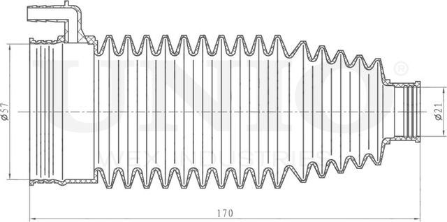 Пыльник рулевой рейки (Unio). Артикул DUC-20023