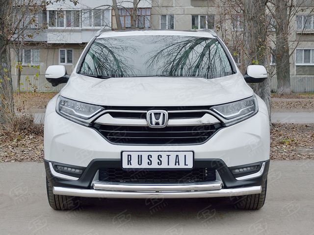 Защита РусCталь переднего бампера d63 секции-d42 дуга для Honda CR-V V до рестайлинга 2016-2020. Артикул HCRZ-002826
