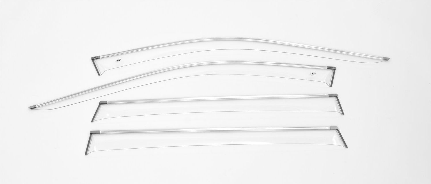 Дефлекторы Cobra Tuning для окон (с хром. молдингом) Toyota RAV4 V 5-дв. 2019-2026 Прозрачные. Артикул TC214019CR