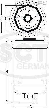 Топливный фильтр SCT-Germany. Артикул ST 6082