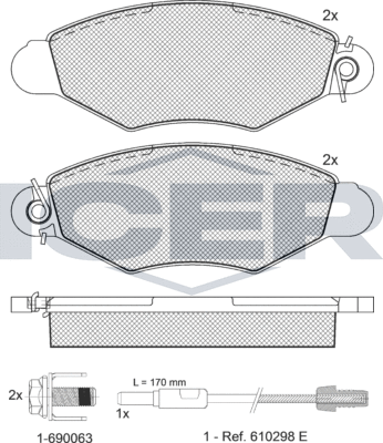 Тормозные колодки Icer. Артикул 181217-203