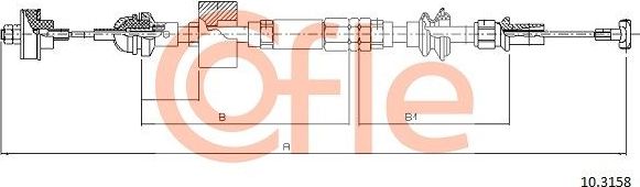 Трос сцепления Cofle для Volkswagen Polo II 1992-1994. Артикул 92.10.3158