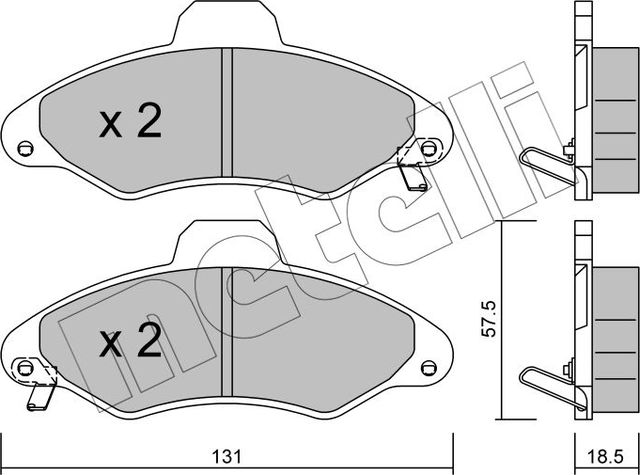 Тормозные колодки Metelli. Артикул 22-0071-1