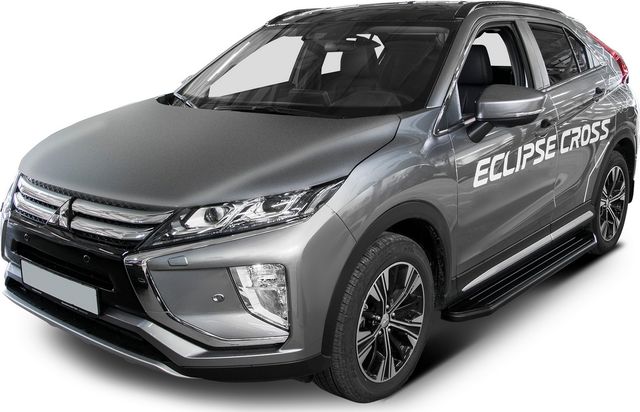 Пороги алюминиевые Rival Premium-Black для Mitsubishi Eclipse Cross 2018-2021. Артикул A180ALB.4007.1