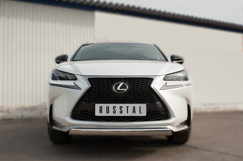 Защита RusStal переднего бампера d76х42 (дуга) для Lexus NX 200t F Sport 2015-2026. Артикул LNXZ-002137