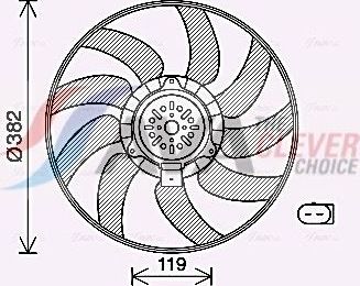 Вентилятор радиатора двигателя AVA (полимерный материал) для Audi A4 IV (B8) 2007-2015. Артикул AI7519