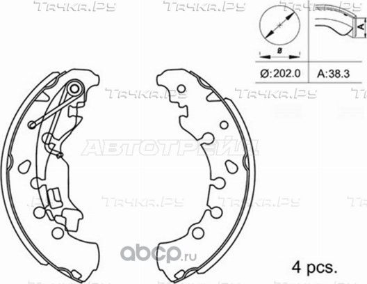 Колодки тормозные барабанные зад OPEL CORSA D 06-1 (SAT). Артикул ST280248