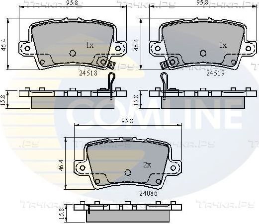 Тормозные колодки Comline Comline задние для Honda Civic IX 2012-2016. Артикул CBP31587