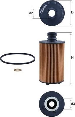 Масляный фильтр Mahle-Knecht. Артикул OX 1141D