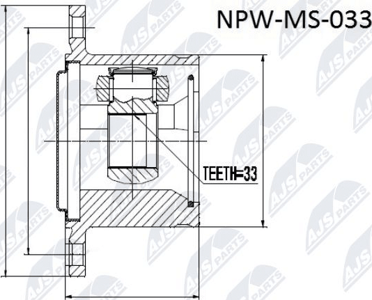 Полуось (привод в сборе, приводной вал) NTY задняя правая/левая для Nissan Qashqai I 2007-2013. Артикул NPW-NS-076