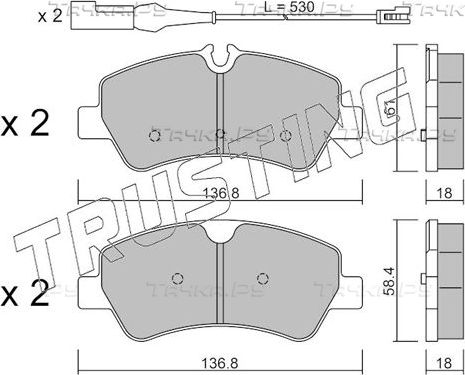 Тормозные колодки Trusting задние для Ford Tourneo Custom I 2012-2026. Артикул 1007.1