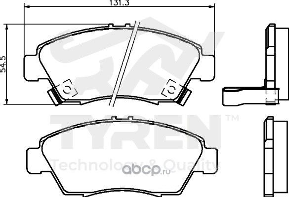 Дисковые тормозные колодки (Tyren). Артикул TYR1214001