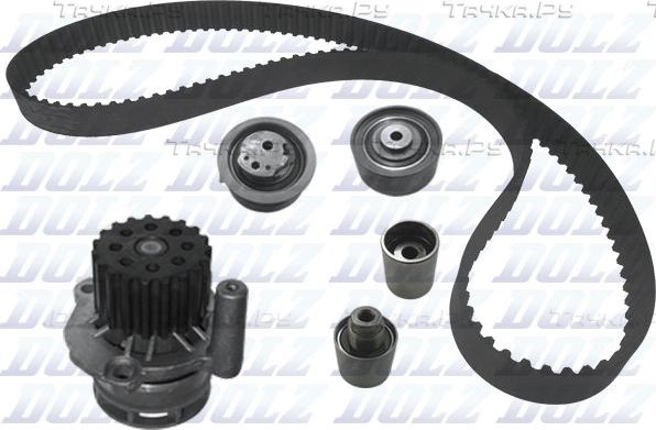 Помпа (водяной насос) с комплектом ремня ГРМ Dolz для Volkswagen Passat CC I 2008-2012. Артикул KD062