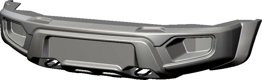 Бампер передний АВС-Дизайн для УАЗ Pickup 2005-2026. ЛЁГКИЙ, без оптики, под покраску. Артикул ABC.UAZ.FB.17P