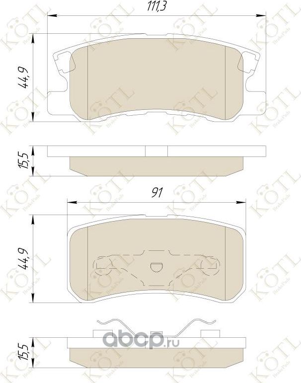 Колодки тормозные дисковые задние к-т CITROEN  MITSUBISHI  PEUGEOT (Kotl) Kotl. Артикул 3247kt