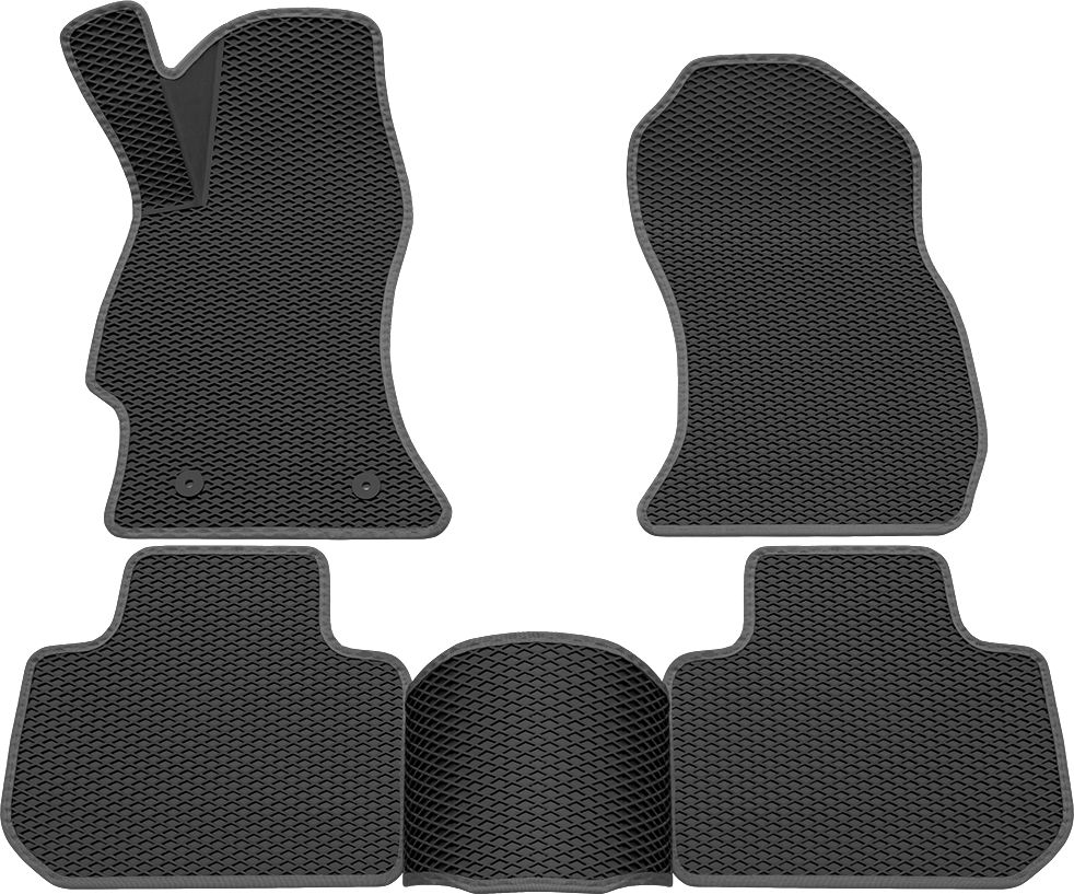 Коврики Rezkon 3D EVA ромб резиновые для салона Subaru Forester IV 2013-2018 Серый кант. Артикул 9232005202