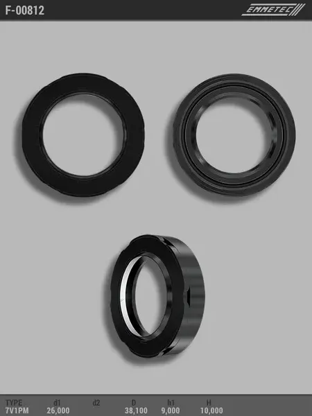 Сальник 26,00/38,10*9,00/10,00 тип 7V1PM (Emmetec). Артикул F00812