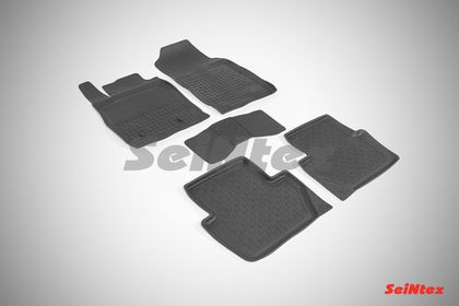 Коврики резиновые Seintex с высоким бортиком для салона Ford EcoSport 2014-2024. Артикул 86187