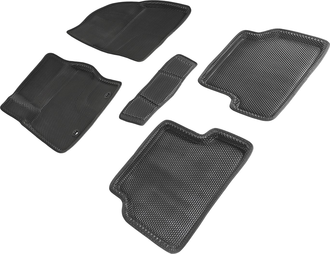 Коврики Seintex 3D EVA Соты для салона Ford Focus II 2008-2011 ЧЕРНЫЕ. Артикул 95250