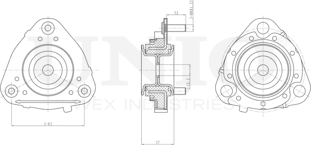 Опора амортизационной стойки (Unio). Артикул RMP-13016