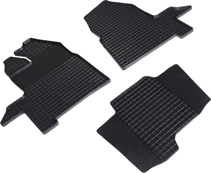 Коврики резиновые Seintex с узором сетка для салона Ford Transit Custom (1+2) 2017-2026. Артикул 89171