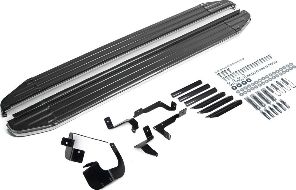 Пороги алюминиевые Rival Premium для Chevrolet Equinox III поколение рестайлинг 2020-2026. Артикул A173ALP.1003.1