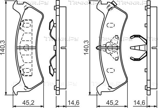Тормозные колодки Bosch (Low-Metallic) задние для Ford Explorer II 1994-1998. Артикул 0 986 424 655