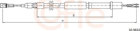 Трос ручника (тросик ручного тормоза) Cofle задний правый/левый для Mercedes-Benz V-Класс I (W638) 1996-2003. Артикул 10.9832