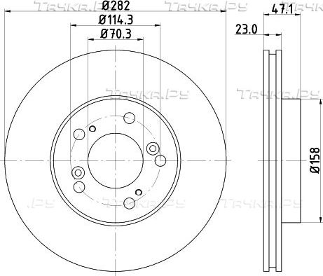 Тормозной диск Trialli передний для Honda Odyssey I 1997-1999. Артикул DF 105120