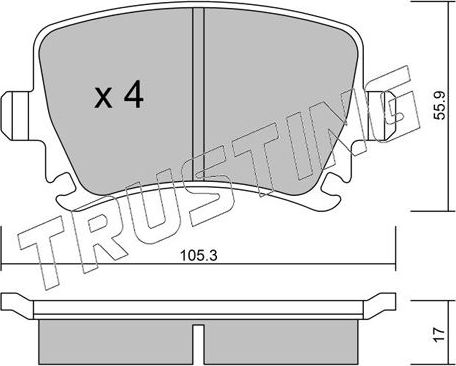 Тормозные колодки Trusting задние для Audi A4 III (B7) 2004-2009. Артикул 569.0