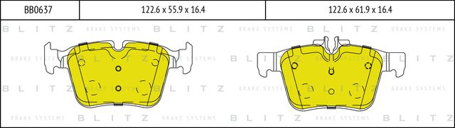 Колодки тормозные дисковые задние (Blitz). Артикул BB0637