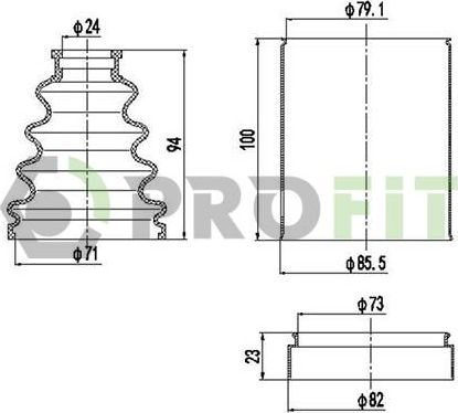 Пыльник шруса (комплект) Profit. Артикул 2810-0010 XLB
