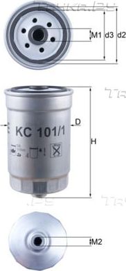 Топливный фильтр Mahle для Kia Optima III 2012-2015. Артикул KC 101/1